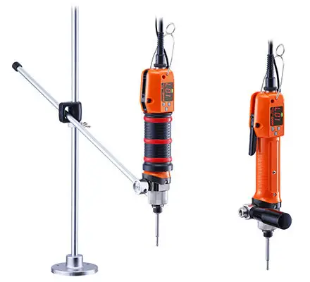 BLG-7000XBC2-GT-S ELECTRIC SCREWDRIVER 1/4 HEX W/STAND pictured with stand and handle